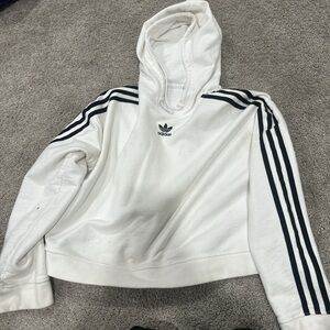 Adidas White Hoodie with Black Accents